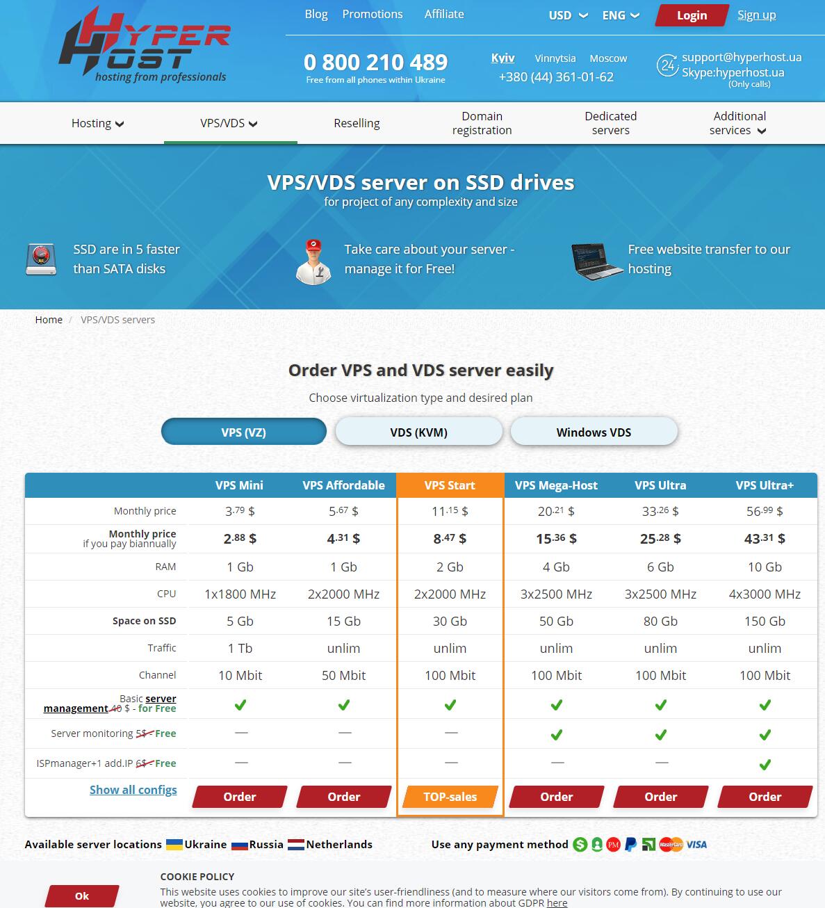 hyperhost -乌克兰VPS介绍-月付最低3.79USD