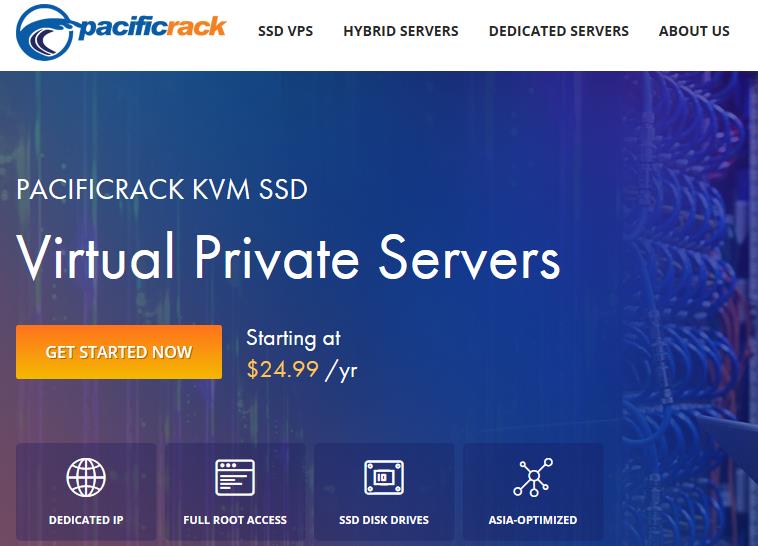 PacificRack六月便宜美国vps闪购 1核512M内存$6.99元/年,3核2G仅$18.99/年！