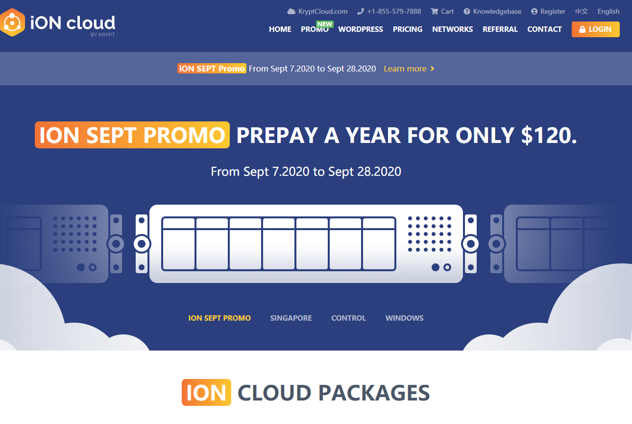 iON Cloud促销：美国圣何塞高级网络/洛杉矶VPS特价$120/年，2核2G内存/60GB SSD，CN2 GIA线路，可选Windows系统