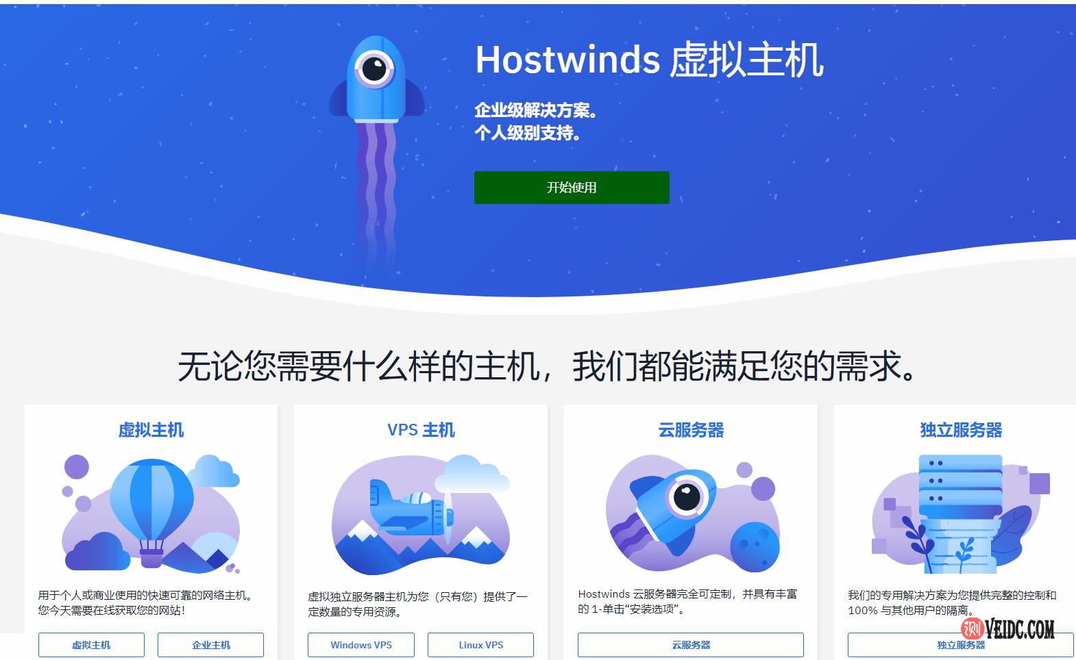 Hostwinds 官方中文网站上线 & Hostwinds 官网改版新版网站上线