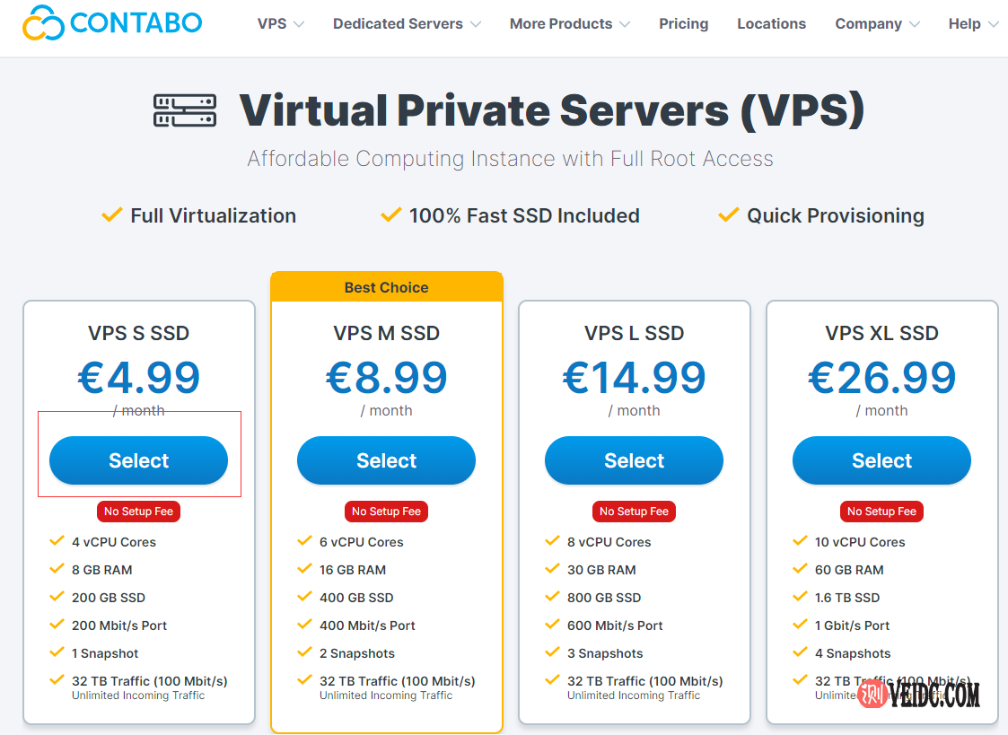 Contabo：美国高性价比VPS/4核8G内存200G SSD存储/€6.24/月附详细购买图文教程