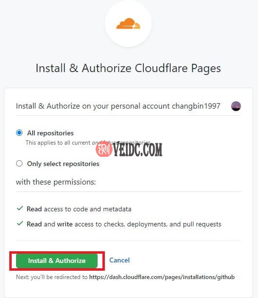 Github授权Cloudflare Pages