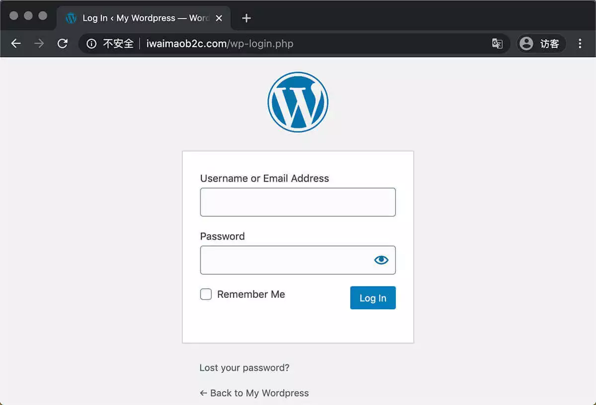 Wordpress默认的登陆地址为域名后面加“/wp-login.php”