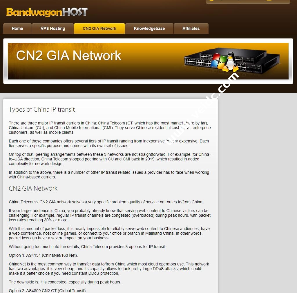 搬瓦工：上线CN2 GIA Network 官方介绍页面 (电信 163/CN2 GT/CN2 GIA 优缺点简介)