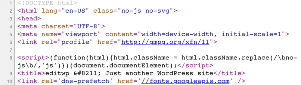 非缩小的HTML代码