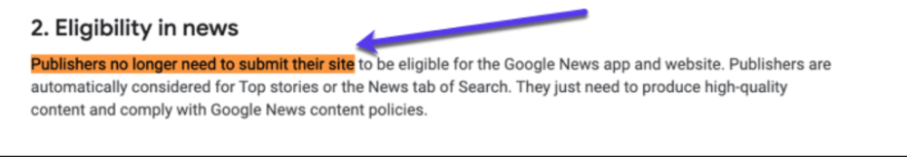 谷歌关于有资格获得谷歌新闻的官方消息