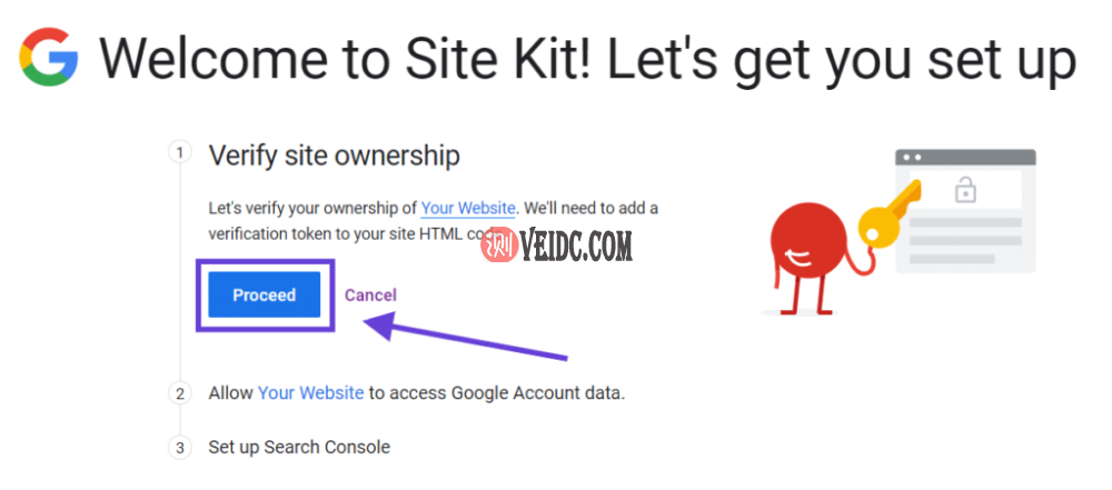 启用Site Kit以验证您是否拥有您的网站