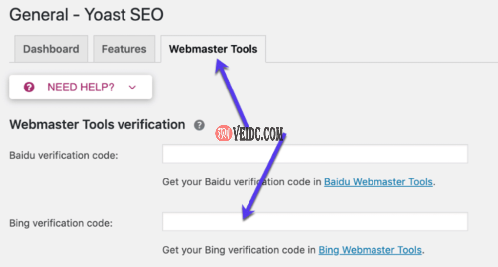 Yoast SEO之Bing网站管理员工具设置