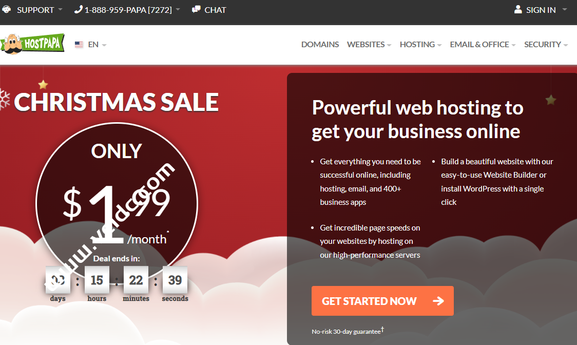 HostPapa：#圣诞新年大促进行中#wordpress主机，外贸主机每月低至$1.99，赠免费域名