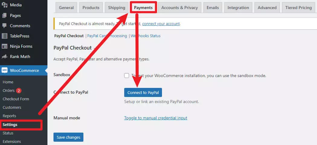 WooCommerce收款方式PayPal设置教程