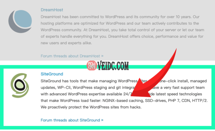 SiteGround：Wordpress.Org 推荐的虚拟主机