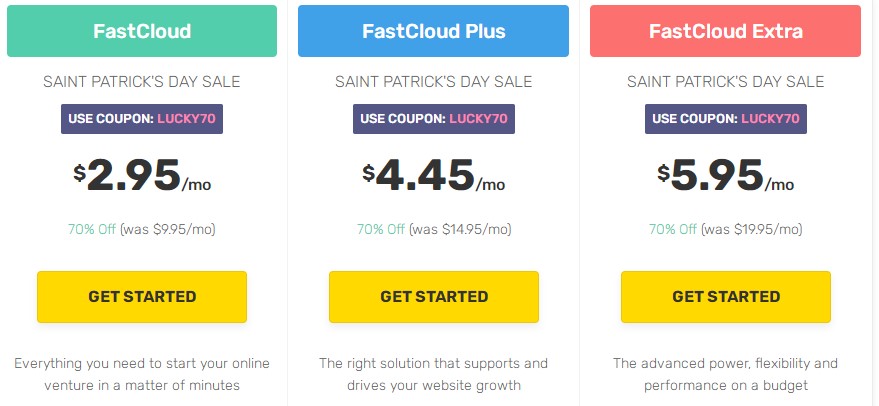 FastComet：圣帕特里克节促销活动，全场虚拟主机三折，折后$2.95/月起