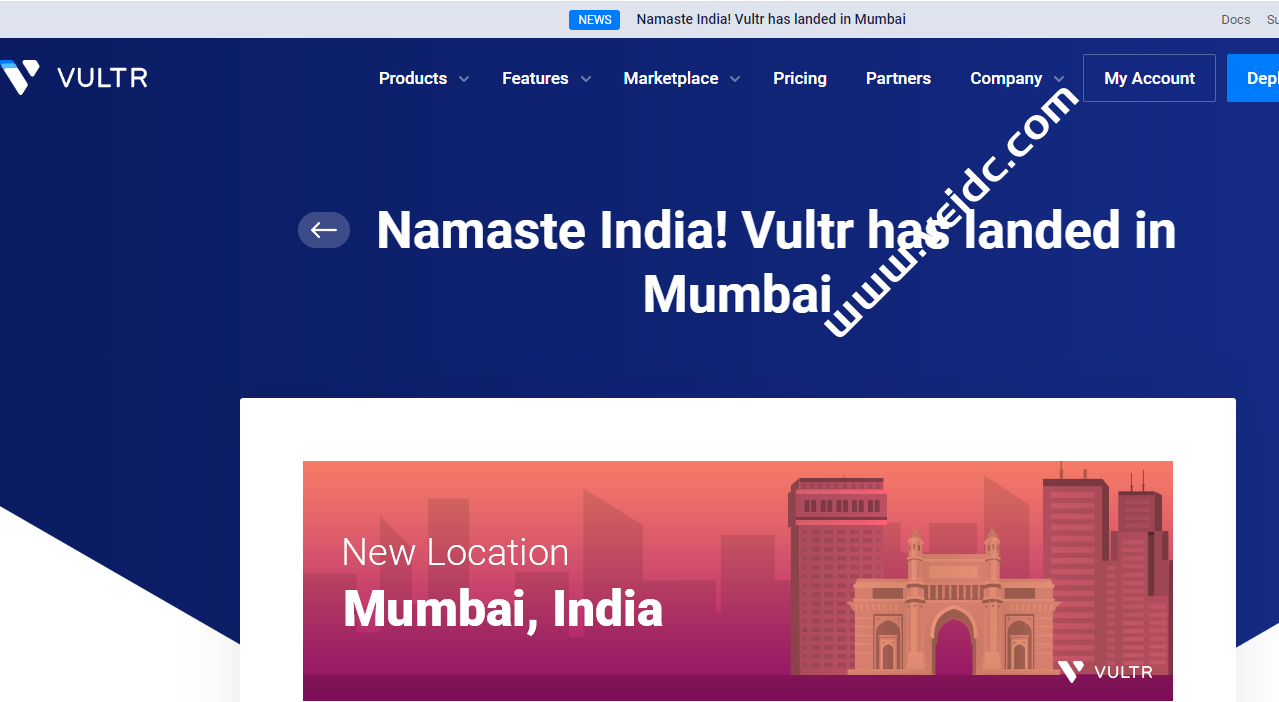 Vultr：新增印度孟买机房数据中心，全球第25个机房