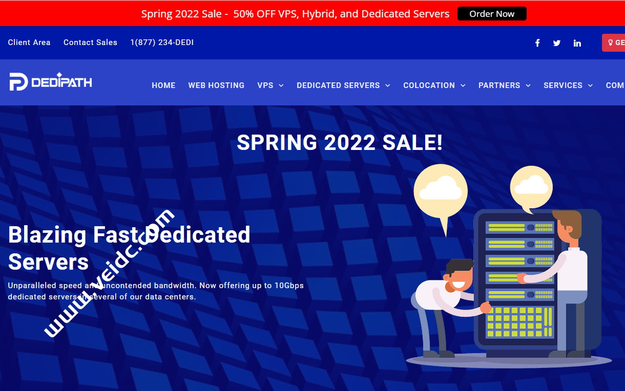 DediPath：2022 年春季特卖 – VPS、混合服务器和专用服务器最高享50%优惠