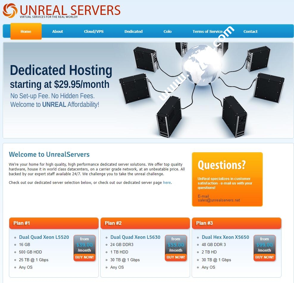 UnRealServers：美国服务器，堪萨斯机房，支持Windows，2*X5650/64G/480 GB SSD/1Gbps月流量33TB，$60/月起