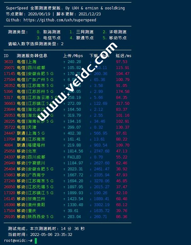 Superspeed Tech linux一键测速脚本:SuperSpeed.sh 修复版-国外主机测评
