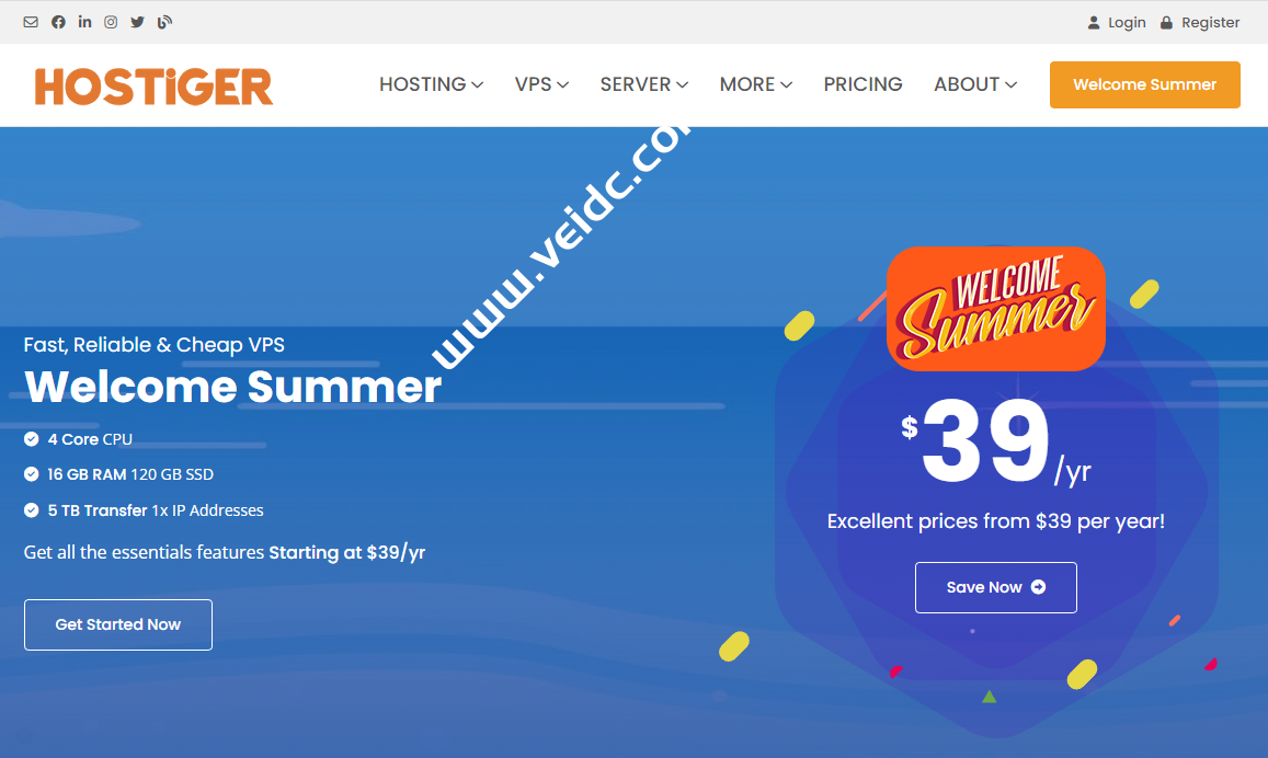 Hostiger：夏季促销，全场vps最高优惠50%，1核/1G内存/20G SSD硬盘/1TB流量/300M带宽，$39/年起