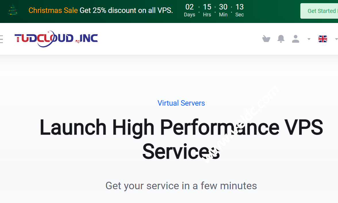 Tudcloud：圣诞+新年限时促销，全场VPS七五折要，可选香港 CN2 优化线路 VPS/西雅图VPS（AS9929+CMIN2+高防，月付$3.75起-国外主机测评