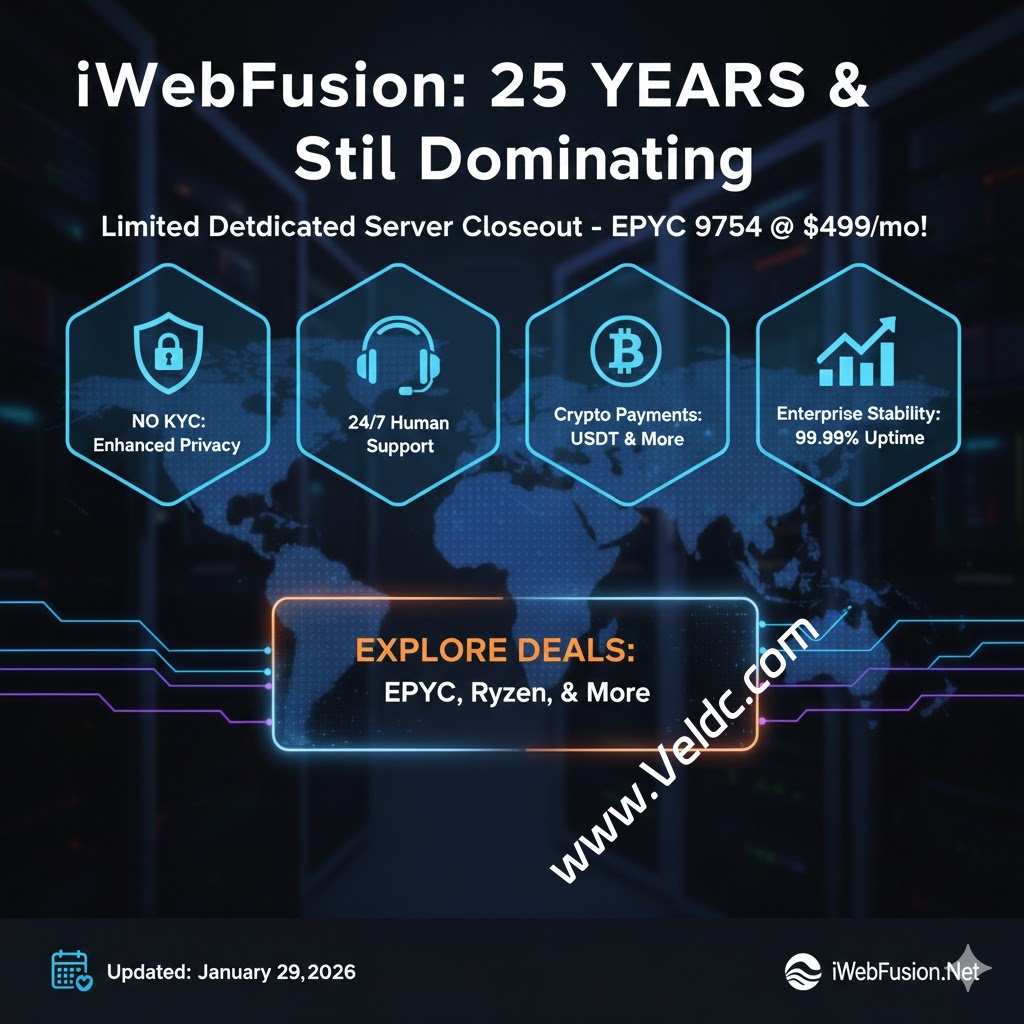 25年老牌实力商家iWebFusion 独服大促,顶级 EPYC 128核服务器低至 $499-国外主机测评