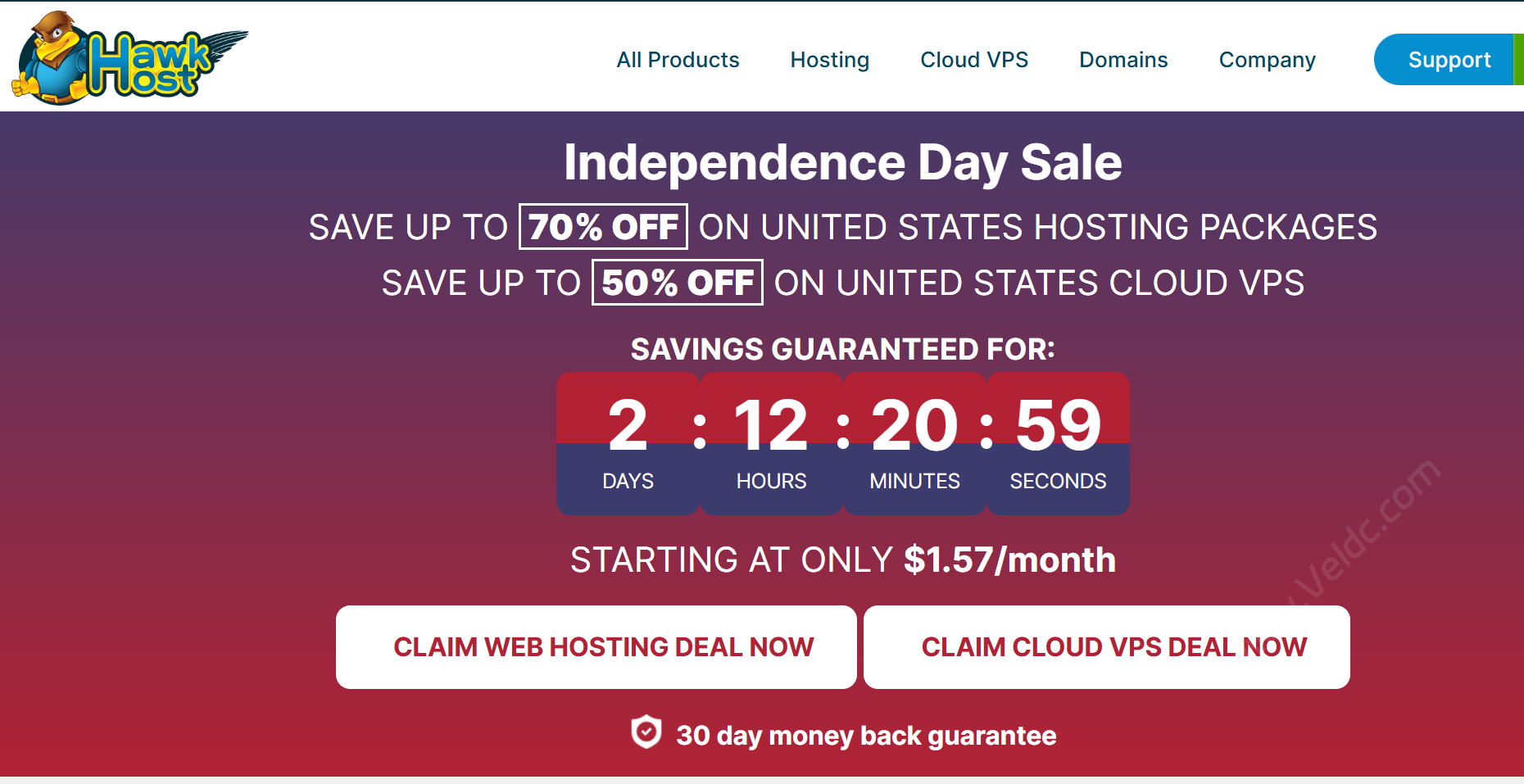 HawkHost:#独立日促销# 虚拟主机3折低至$18.78起,VPS年付5折$25起,可选达拉斯/纽约/洛杉矶机房-国外主机测评