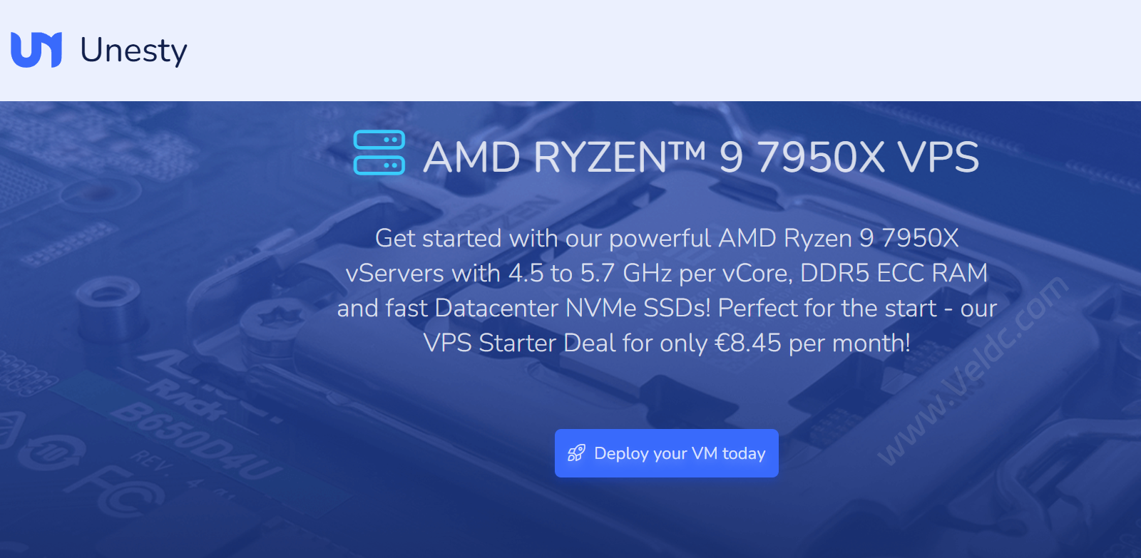 Unesty:夏季全场VPS五折促销,可选德国/纽约/英国机房,2核Ryzen 9 7950X/1GB/25GB NVMe,10Gbps@不限流量,月付$2.1起-国外主机测评