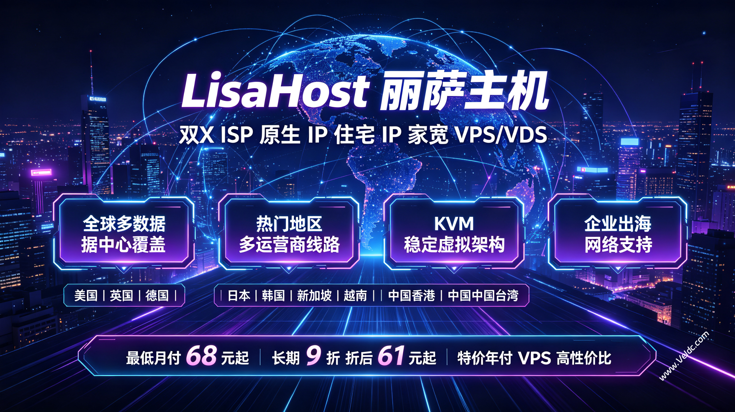 LisaHost(丽萨主机):双ISP家宽住宅原生IP服务器九折优惠,可选美国/台湾/香港/日本/韩国/越南/英国/德国等地区,完美解锁本土应用/Tiktok营销等,折后月付61元起-国外主机测评